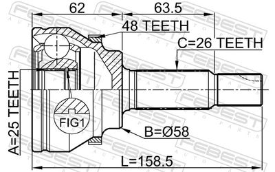 Joint Kit, drive shaft 0110-AZT250A48