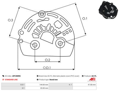 Ochranná krytka alternátora AS-PL APC3089S