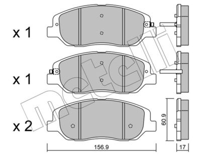 Комплект тормозных колодок, дисковый тормоз 22-1031-0