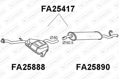 Глушитель выхлопных газов конечный VENEPORTE FA25417 для FIAT TEMPRA