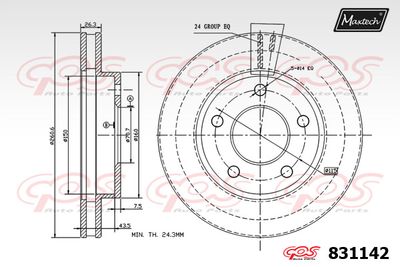 MAXTECH 831142 Тормозные диски для CHEVROLET LUMINA