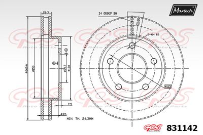 Тормозной диск MAXTECH 831142 для CHEVROLET LUMINA