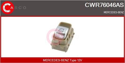 Выключатель, стеклолодъемник CASCO CWR76046AS для MERCEDES-BENZ V-CLASS