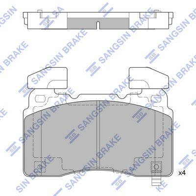 комплект спирачно феродо, дискови спирачки Hi-Q SP4029A