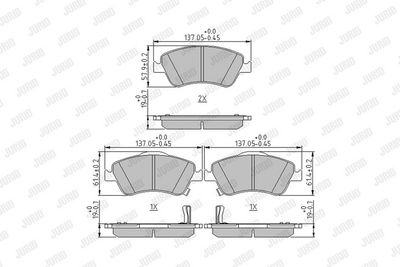 BREMSBELAGSATZ SCHEIBENBREMSE JURID 572524J 1