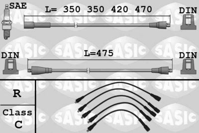 Комплект проводов зажигания SASIC 9284016 для RENAULT 15