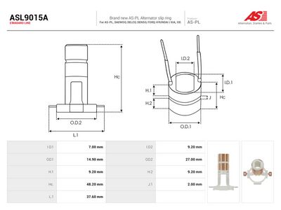 Släpring, generator AS-PL ASL9015A