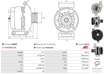 GENERATOR / ALTERNATOR AS-PL A0589S 4
