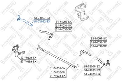 накрайник на напречна кормилна щанга STELLOX 51-74032-SX