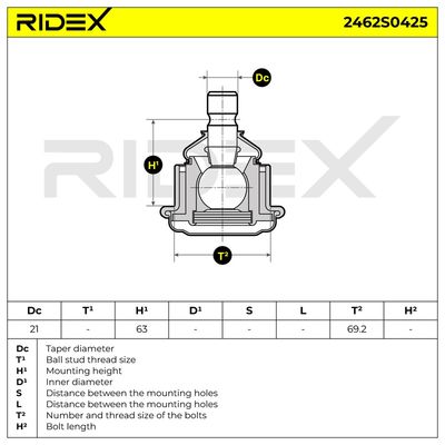 Шарнири RIDEX 2462S0425
