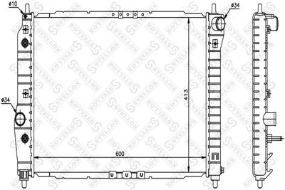 Радиатор, охлаждение двигателя STELLOX 10-25324-SX для DAEWOO KALOS