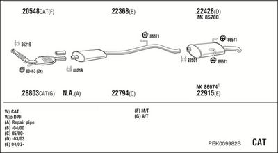 SISTEM DE ESAPAMENT WALKER PEK009982B