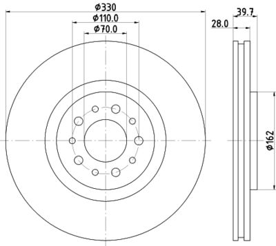 Тормозной диск HELLA 8DD 355 118-751 для ALFA ROMEO GIULIETTA