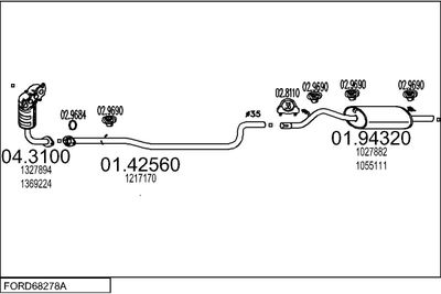 SISTEM DE ESAPAMENT MTS FORD68278A129004