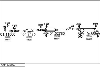 SISTEM DE ESAPAMENT MTS OPEL74599A001797