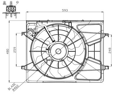 NRF 47958 Вентилятор системы охлаждения двигателя  для KIA CEED (Киа Кеед)
