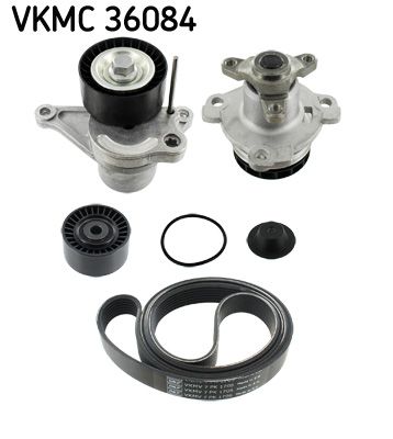 Water Pump + V-Ribbed Belt Kit VKMC 36084