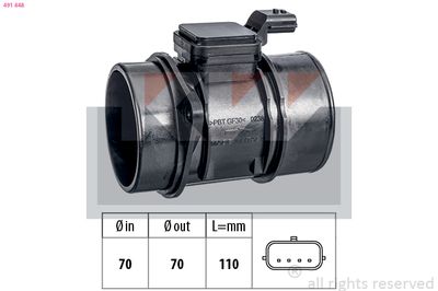 Przepływomierz masowy powietrza KW 491 448