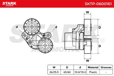 обтящна ролка, пистов ремък STARK SKTP-0600161