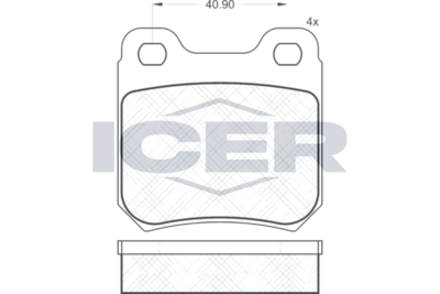 комплект спирачно феродо, дискови спирачки ICER