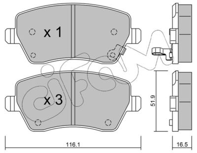 Комплект тормозных колодок, дисковый тормоз 822-485-1