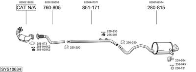 Układ wydechowy BOSAL SYS10634