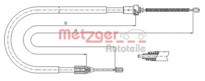 Тросик, cтояночный тормоз METZGER 11.6586 для RENAULT CLIO