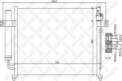 Конденсатор, кондиционер STELLOX 10-45027-SX для HYUNDAI GETZ