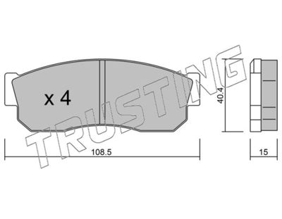Комплект тормозных колодок, дисковый тормоз TRUSTING 211.0 для SUBARU LIBERO
