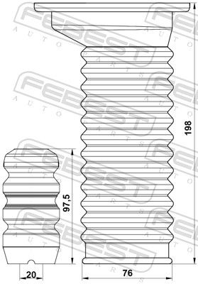 CHIT PROTECTIE PRAF AMORTIZOR FEBEST TSHBADT250FKIT 1