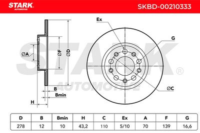 спирачен диск STARK SKBD-00210333