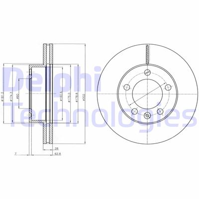 Bromsskiva DELPHI BG4328