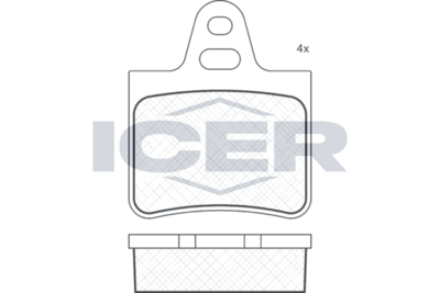 комплект спирачно феродо, дискови спирачки ICER 180292
