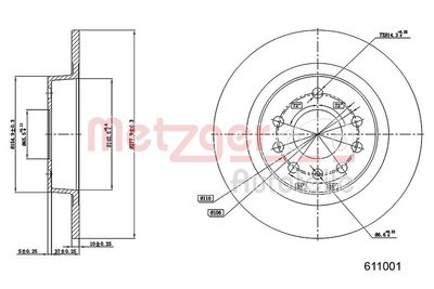 BREMSSCHEIBE METZGER AUTOTEILE 6111001 2