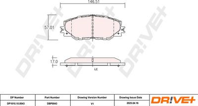 BREMSBELAGSATZ SCHEIBENBREMSE DR!VE+ DP1010100043 2