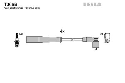 Комплект проводов зажигания TESLA T366B для ROVER MINI