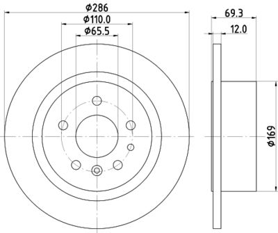 Тормозной диск HELLA 8DD 355 103-741 для OPEL OMEGA