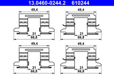 Комплектующие, колодки дискового тормоза ATE 13.0460-0244.2 для NISSAN LEAF