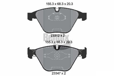 комплект спирачно феродо, дискови спирачки BENDIX Braking BPD1544