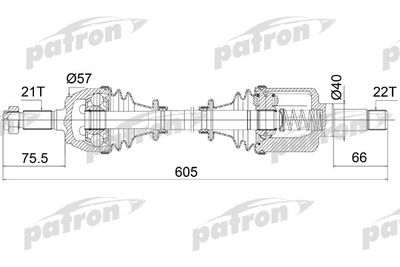 PATRON PDS1062 Сальник полуоси  для PEUGEOT 306 (Пежо 306)