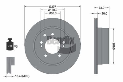 BENDIX Braking BDS2299 Тормозные диски  для SSANGYONG RODIUS (Сан-янг Родиус)