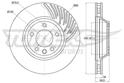 Brzdový kotouč TOMEX Brakes TX 74-25