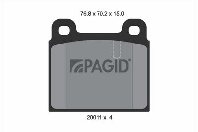 комплект спирачно феродо, дискови спирачки PAGID T0475N