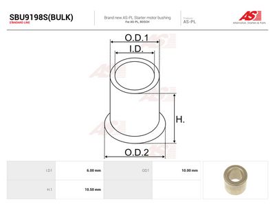 AS-PL - Púzdro, hriadeľ štartéra , SBU9198S(BULK)