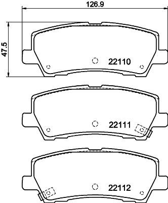 Комплект тормозных колодок, дисковый тормоз HELLA 8DB 355 044-271 для FORD USA MUSTANG