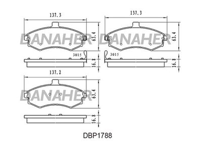 Комплект тормозных колодок, дисковый тормоз DANAHER DBP1788 для HYUNDAI MATRIX