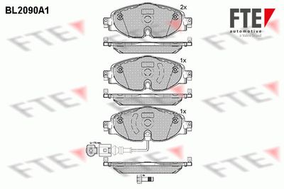 Комплект тормозных колодок, дисковый тормоз FTE 9010674 для SKODA KAROQ