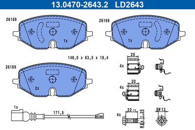 Brake Pad Set, disc brake 13.0470-2643.2