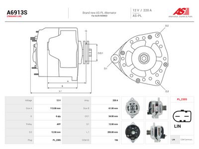 Laturi AS-PL A6913S – FIAT