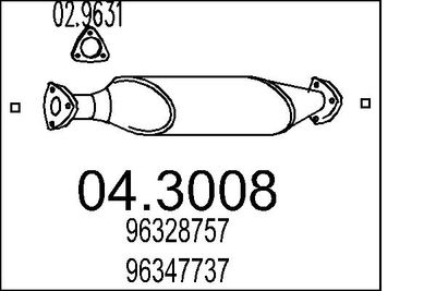 Катализатор MTS 04.3008 для DAEWOO LANOS